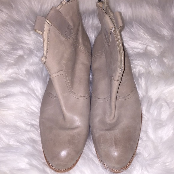 Ankle Boots! Taupe Leather Boots - Picture 2 of 8